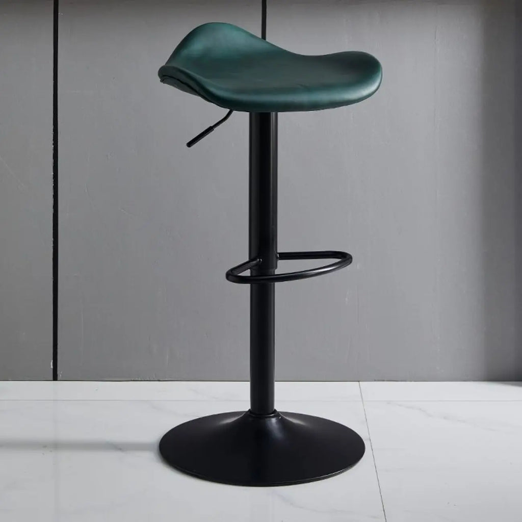 Tabourets de bar pivotants réglables en cuir vert moderne Saddle Fax