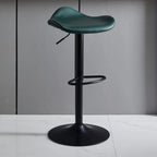 Tabourets de bar pivotants réglables en cuir vert moderne Saddle Fax