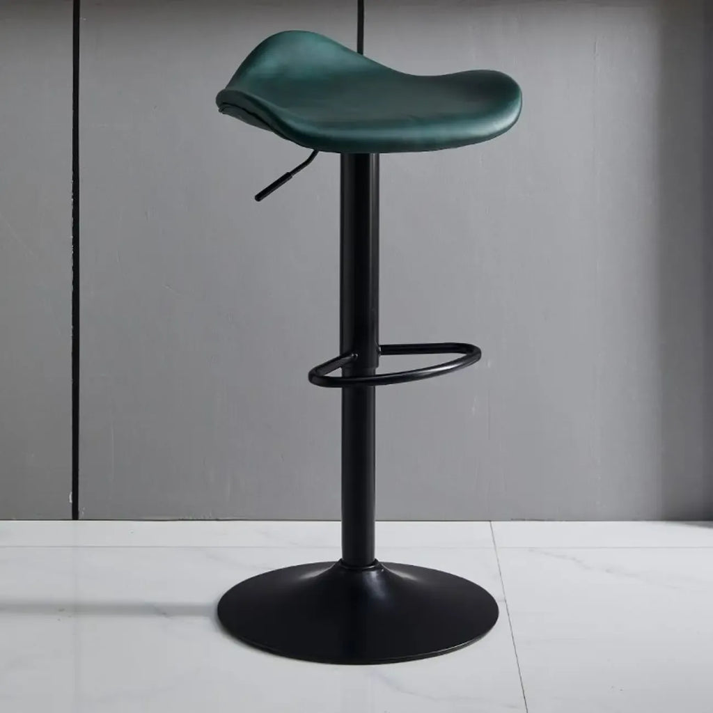 Tabourets de bar pivotants réglables en cuir vert moderne Saddle Fax
