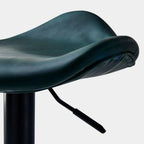 Tabourets de bar pivotants réglables en cuir vert moderne Saddle Fax