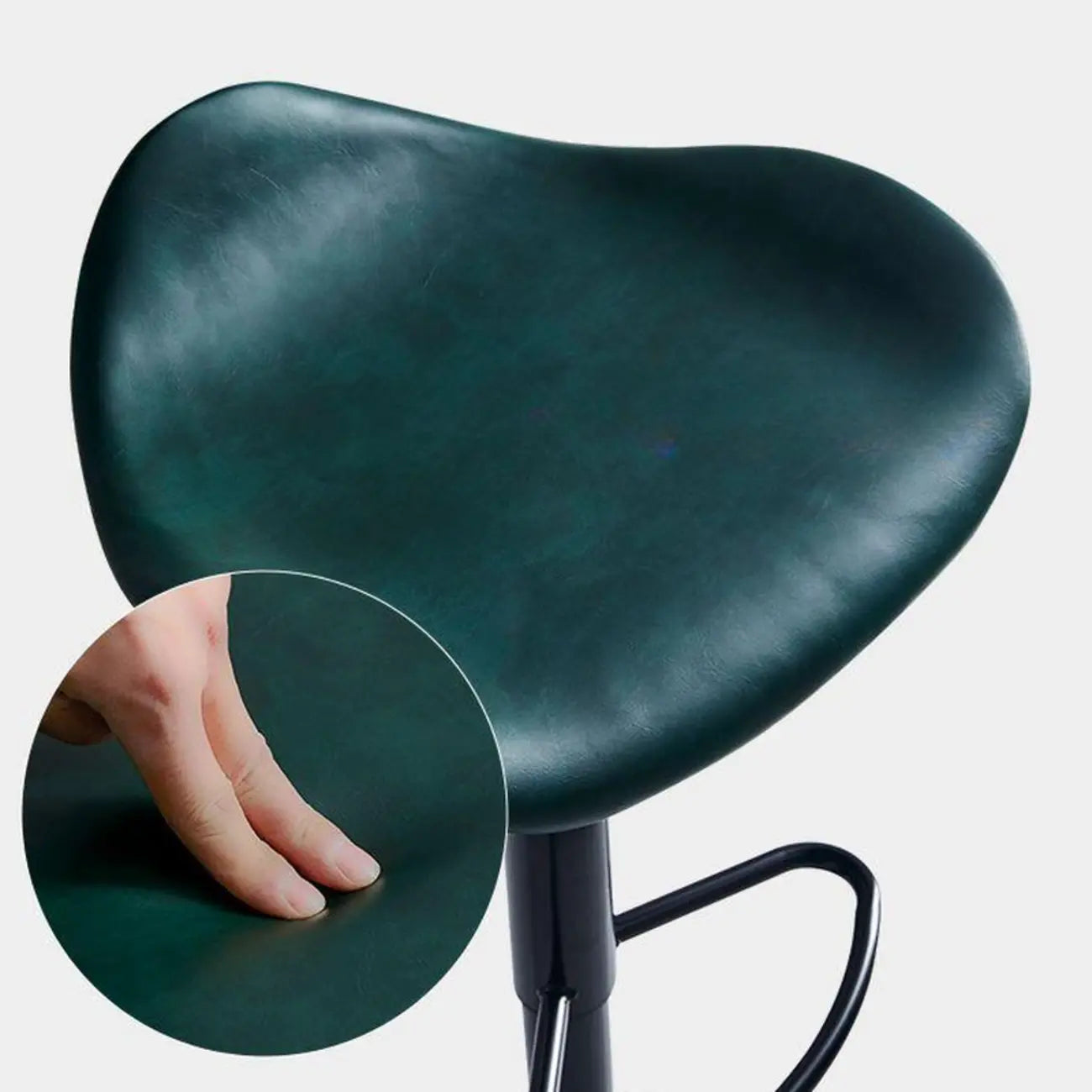 Tabourets de bar pivotants réglables en cuir vert moderne Saddle Fax