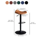 Tabourets de bar pivotants réglables en cuir vert moderne Saddle Fax