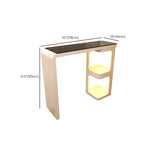 Table de bistro en métal blanc ardoise avec rangement