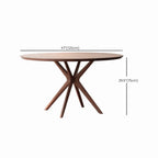 Table de salle à manger ronde moderne en bois massif marron