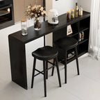 Tables de bar modernes en bois noir avec rangement