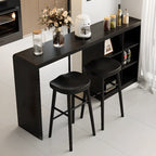 Tables de bar modernes en bois noir avec rangement