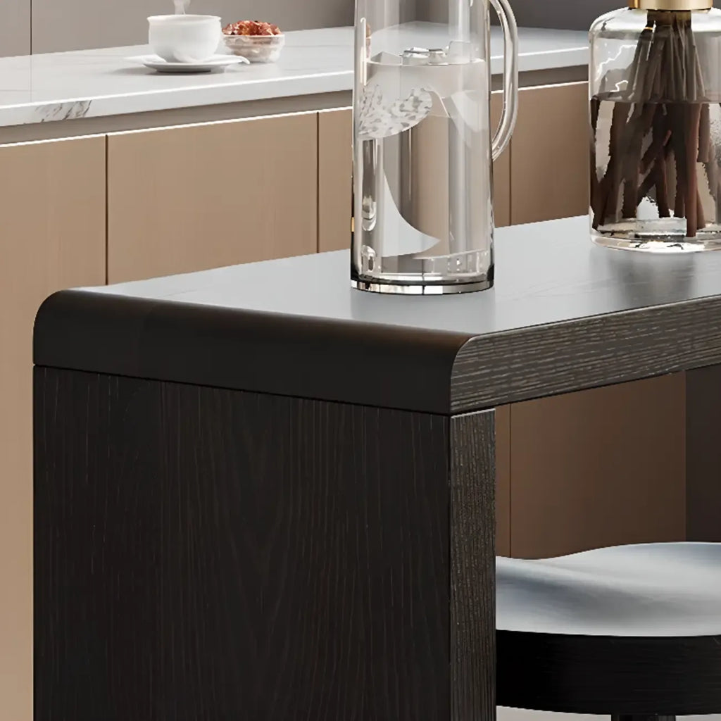 Tables de bar modernes en bois noir avec rangement