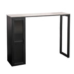 Tables de bar modernes en métal noir avec plateau fixe et rangement