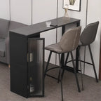 Tables de bar modernes en métal noir avec plateau fixe et rangement