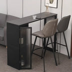 Tables de bar modernes en métal noir avec plateau fixe et rangement