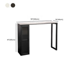 Tables de bar modernes en métal noir avec plateau fixe et rangement