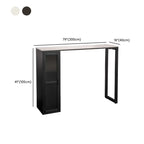 Tables de bar modernes en métal noir avec plateau fixe et rangement