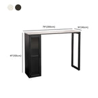 Tables de bar modernes en métal noir avec plateau fixe et rangement