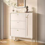 Meuble à chaussures d'entrée en bois beige avec rangement dissimulé