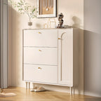 Meuble à chaussures d'entrée en bois beige avec rangement dissimulé