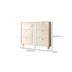 Meuble à chaussures d'entrée en bois beige avec rangement dissimulé