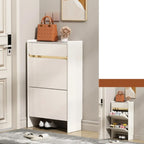 Meuble à chaussures glamour en bois blanc avec tiroirs pour entrée