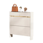 Meuble à chaussures glamour en bois blanc avec tiroirs pour entrée