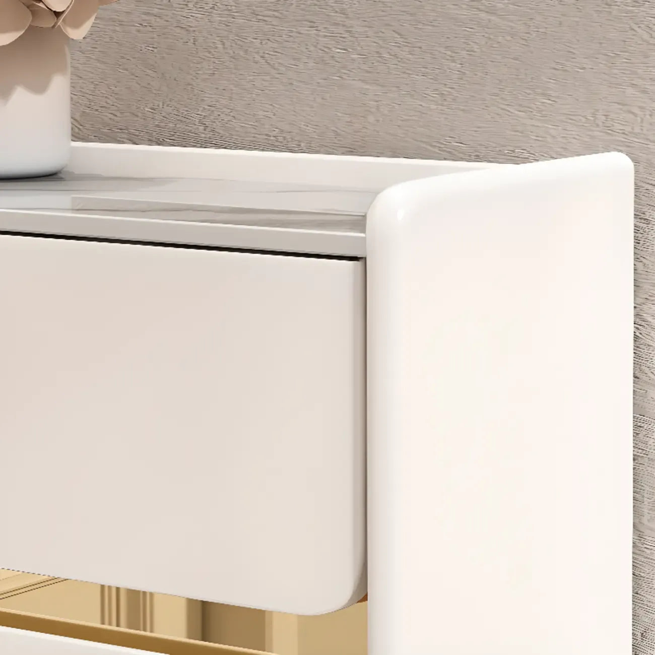 Meuble à chaussures glamour en bois blanc avec tiroirs pour entrée