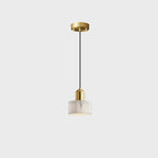 Suspension cylindrique moderne en pierre verte noire