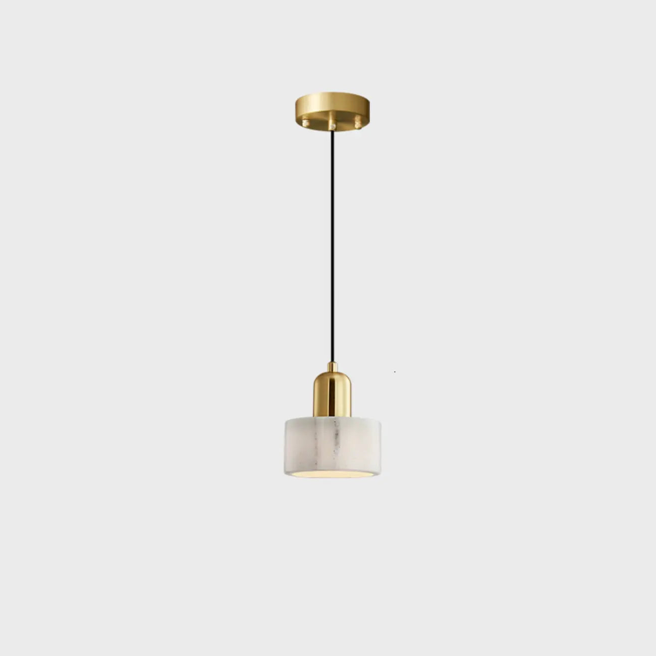 Suspension cylindrique moderne en pierre verte noire