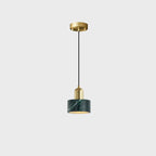 Suspension cylindrique moderne en pierre verte noire