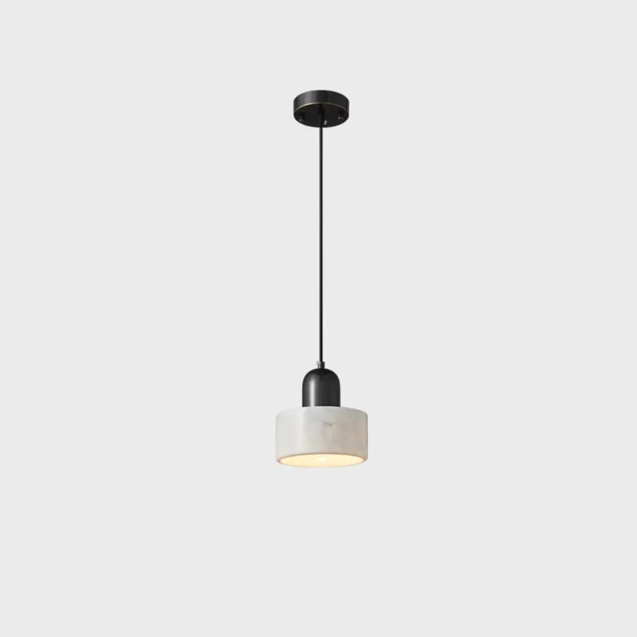 Suspension cylindrique moderne en pierre verte noire