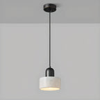 Suspension cylindrique moderne en pierre verte noire