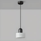 Suspension cylindrique moderne en pierre verte noire