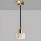 Suspension cylindrique moderne en pierre verte noire