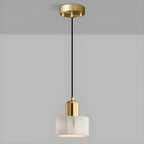 Suspension cylindrique moderne en pierre verte noire