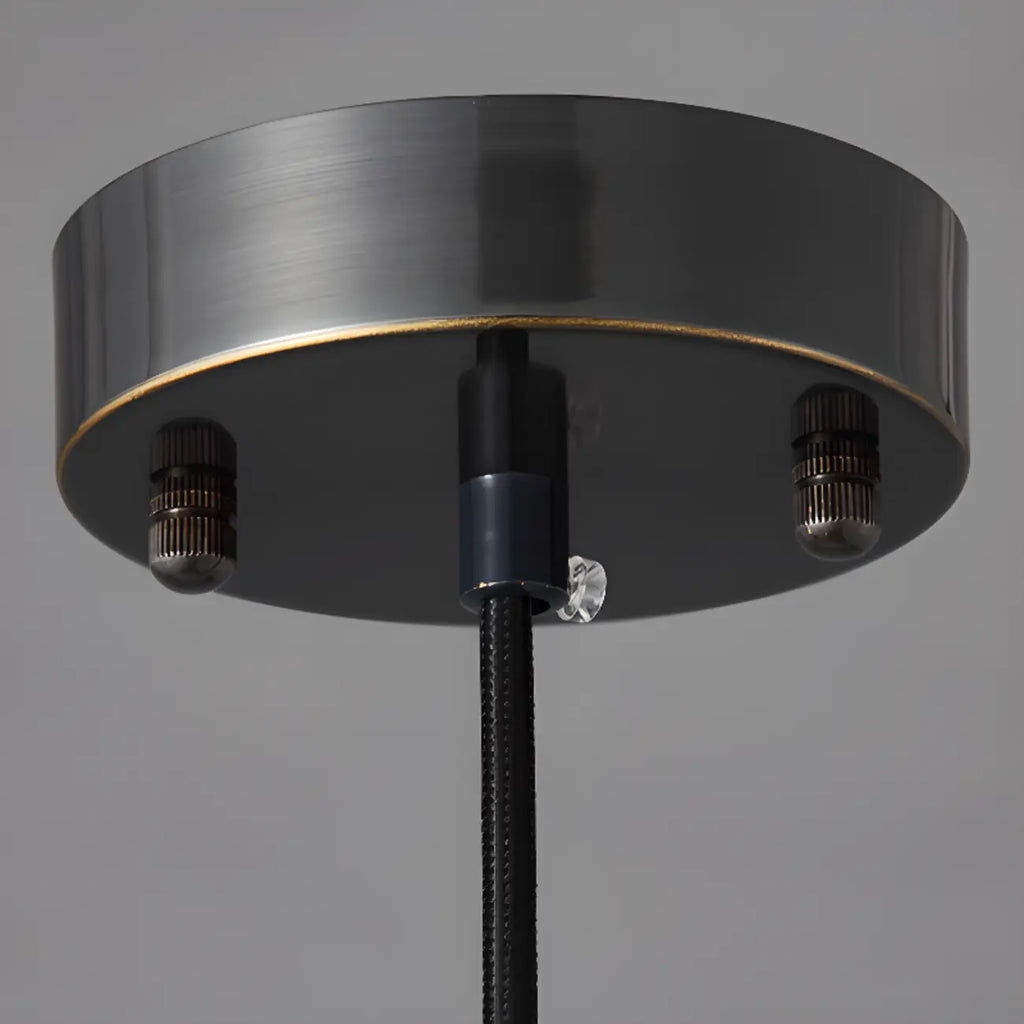 Suspension cylindrique moderne en pierre verte noire
