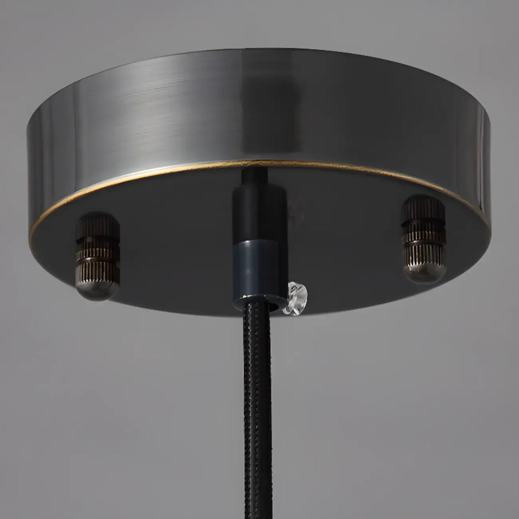 Suspension cylindrique moderne en pierre verte noire