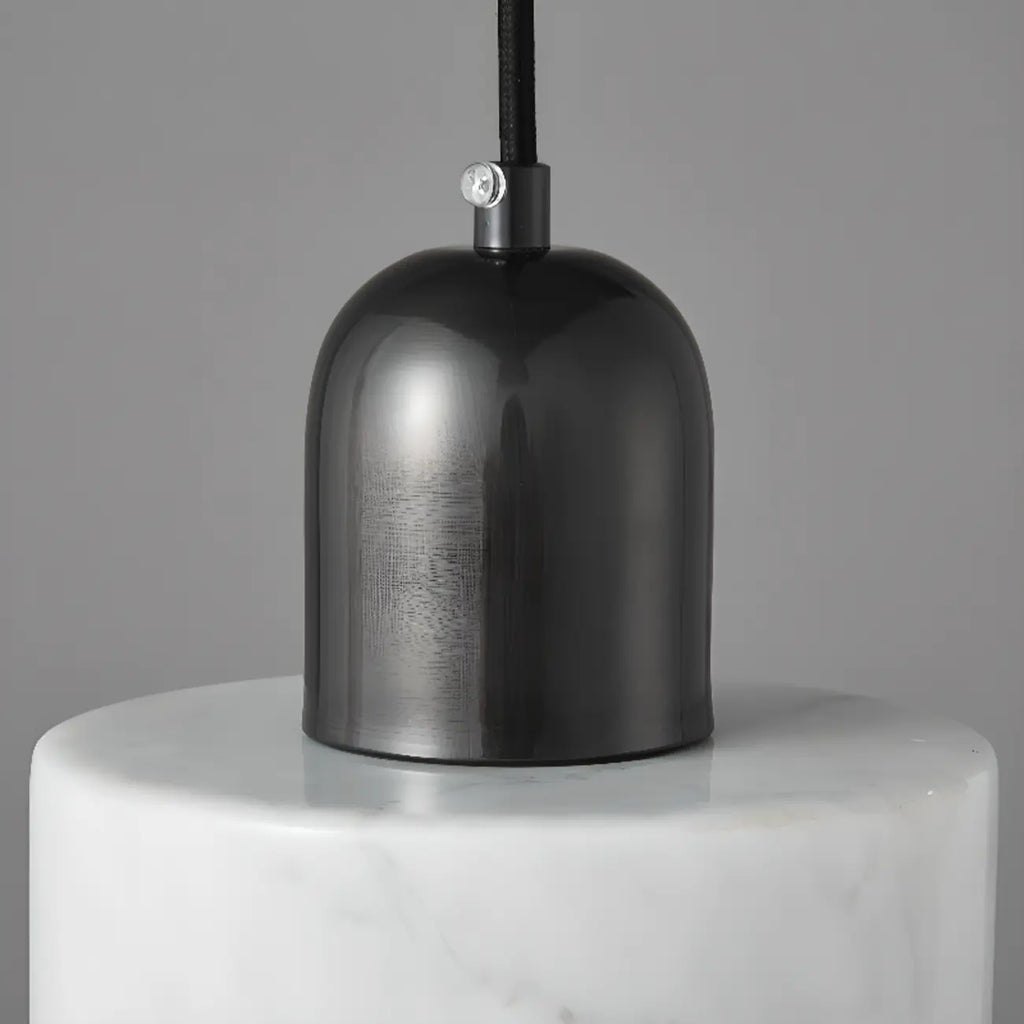 Suspension cylindrique moderne en pierre verte noire