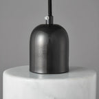 Suspension cylindrique moderne en pierre verte noire
