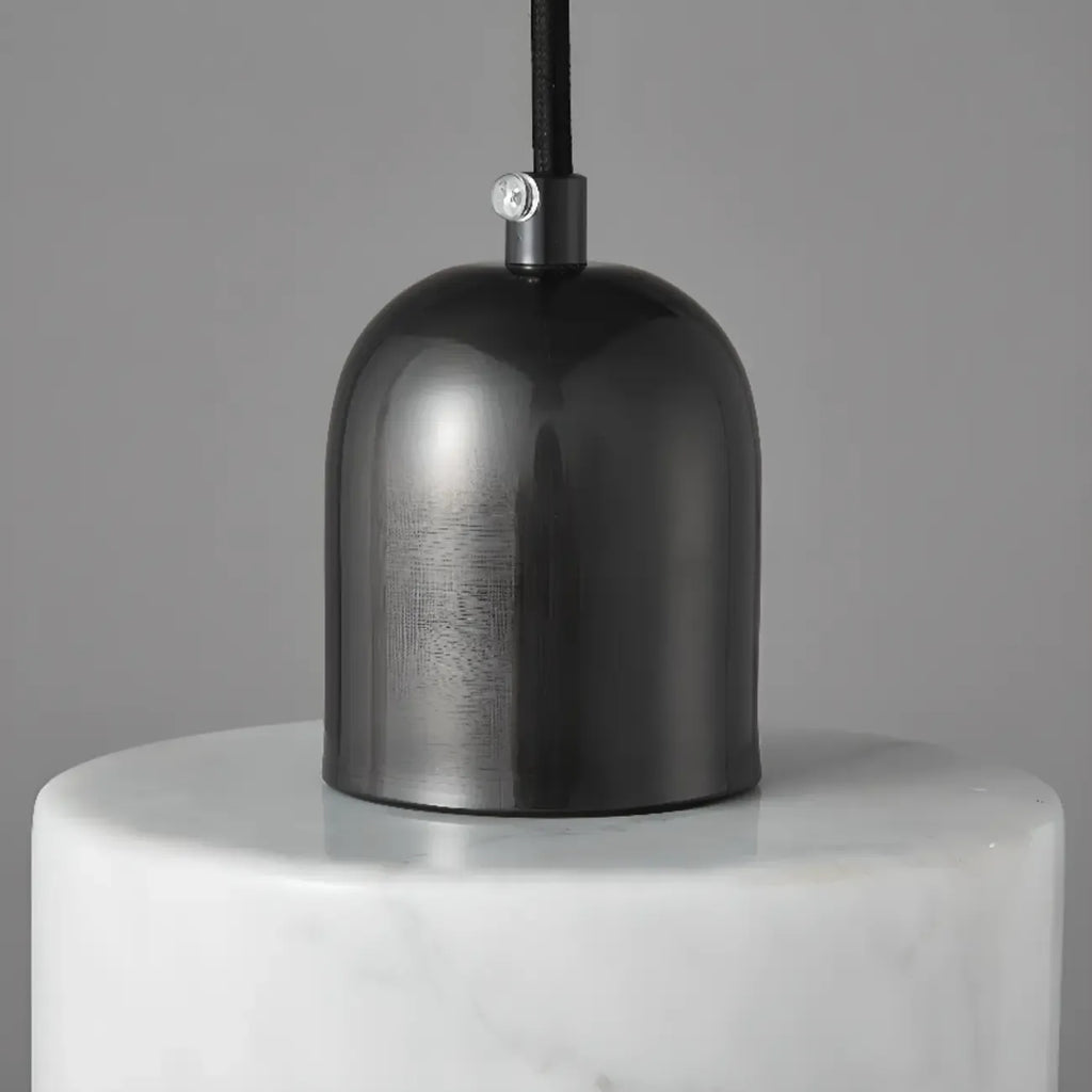 Suspension cylindrique moderne en pierre verte noire