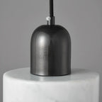 Suspension cylindrique moderne en pierre verte noire