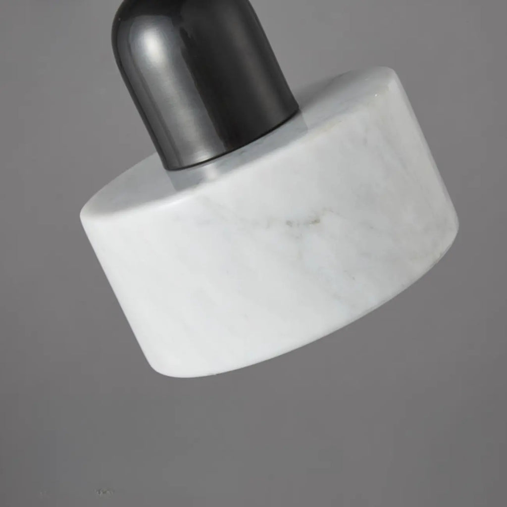 Suspension cylindrique moderne en pierre verte noire