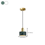 Suspension cylindrique moderne en pierre verte noire