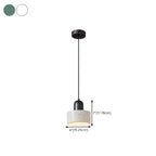 Suspension cylindrique moderne en pierre verte noire