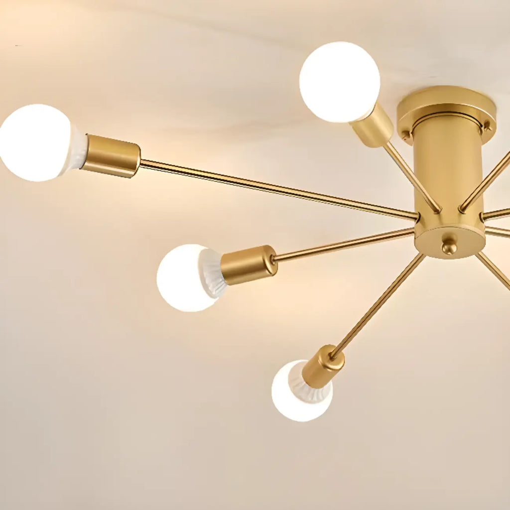Plafonnier semi-encastré Sputnik doré moderne