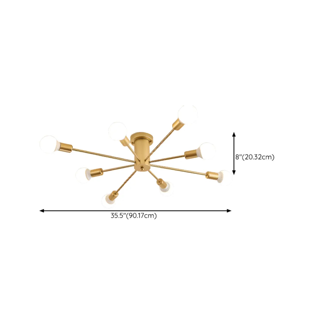 Plafonnier semi-encastré Sputnik doré moderne