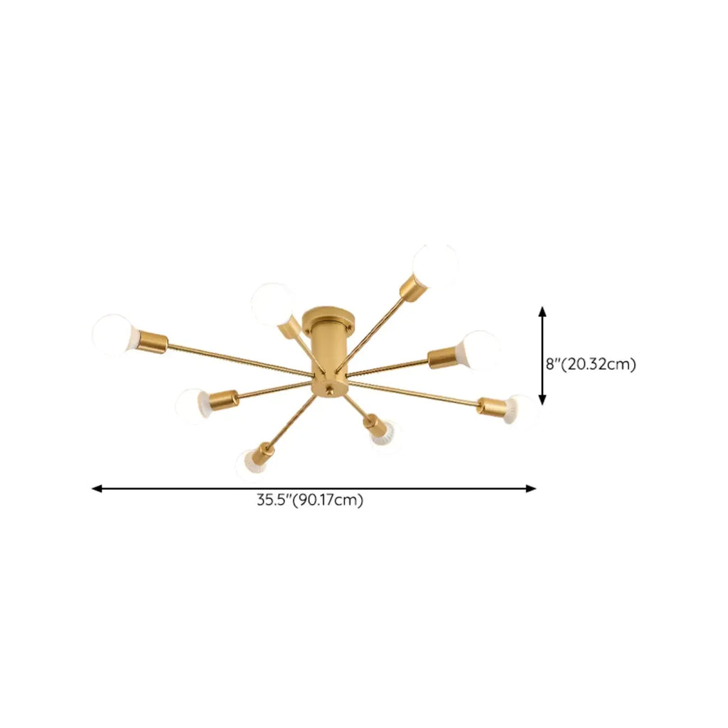 Plafonnier semi-encastré Sputnik doré moderne