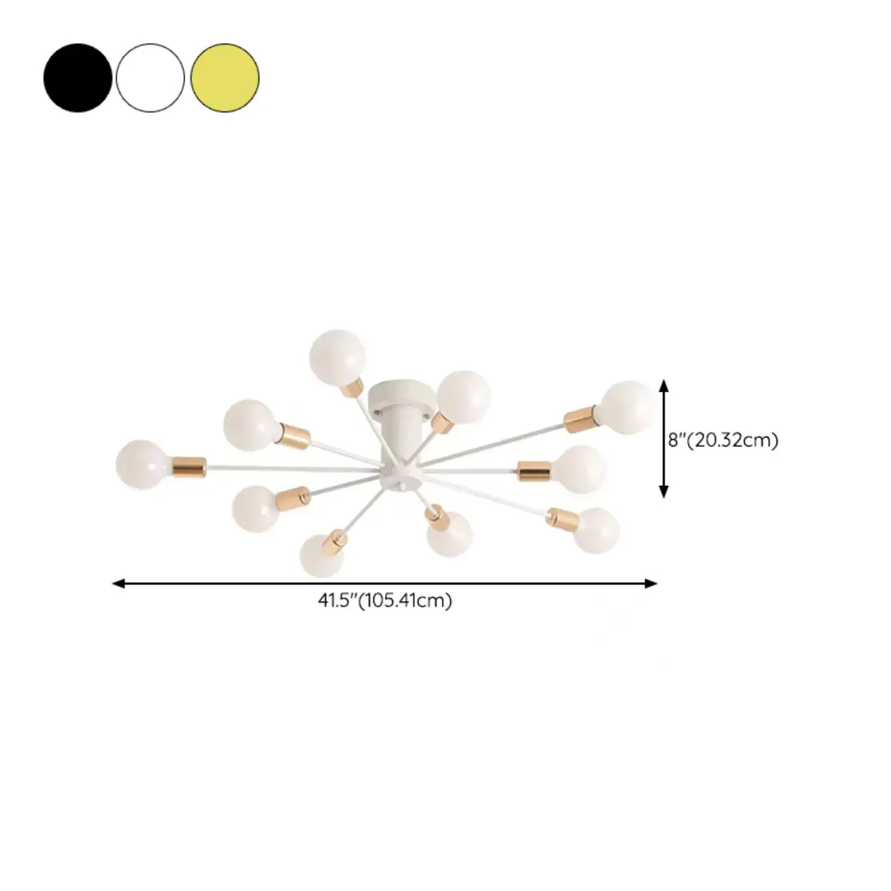 Plafonnier semi-encastré Sputnik doré moderne