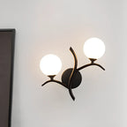 Applique murale moderne à 2 lumières avec globes en verre pour chambre à coucher