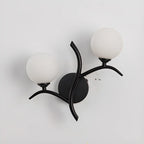 Applique murale moderne à 2 lumières avec globes en verre pour chambre à coucher