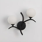 Applique murale moderne à 2 lumières avec globes en verre pour chambre à coucher