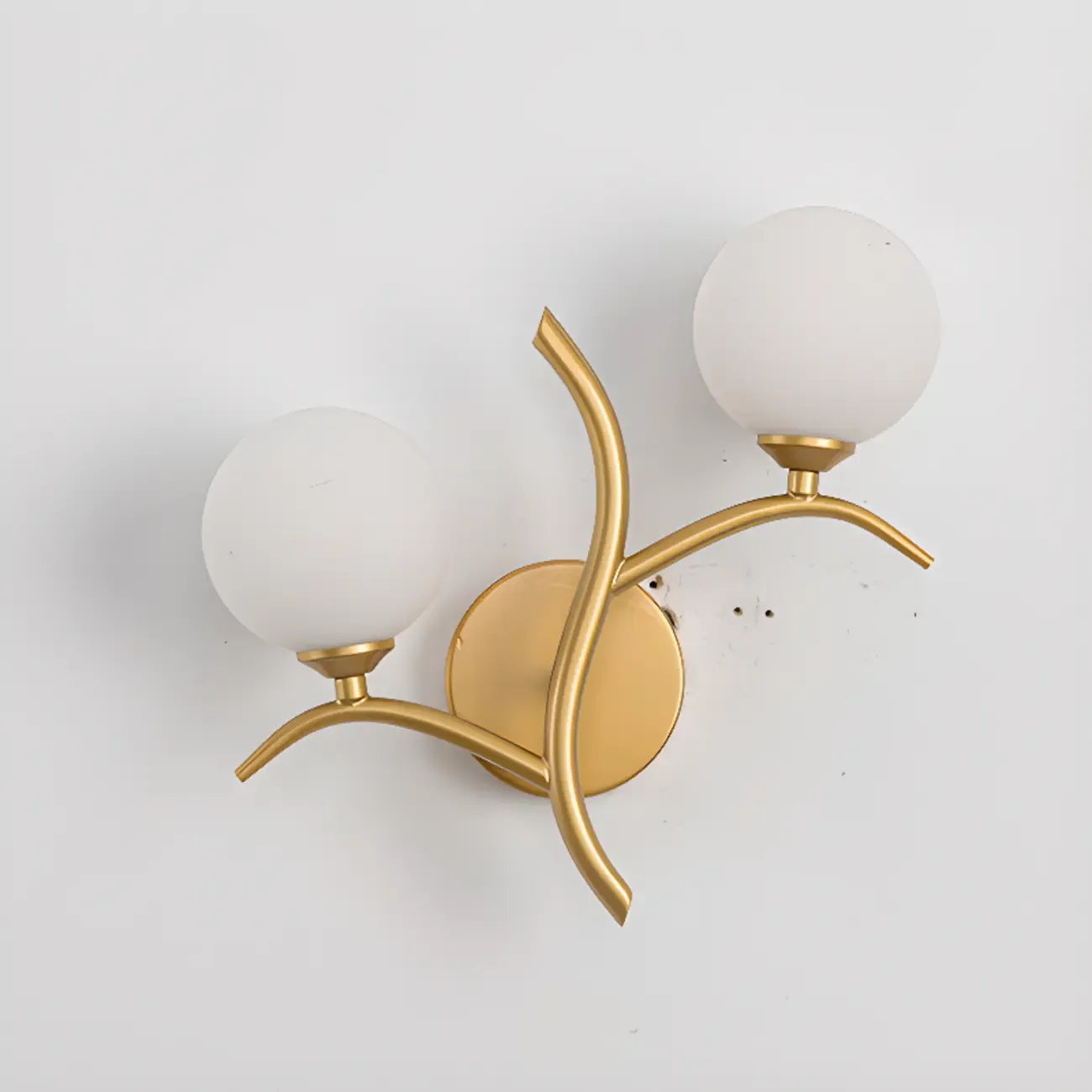 Applique murale moderne à 2 lumières avec globes en verre pour chambre à coucher