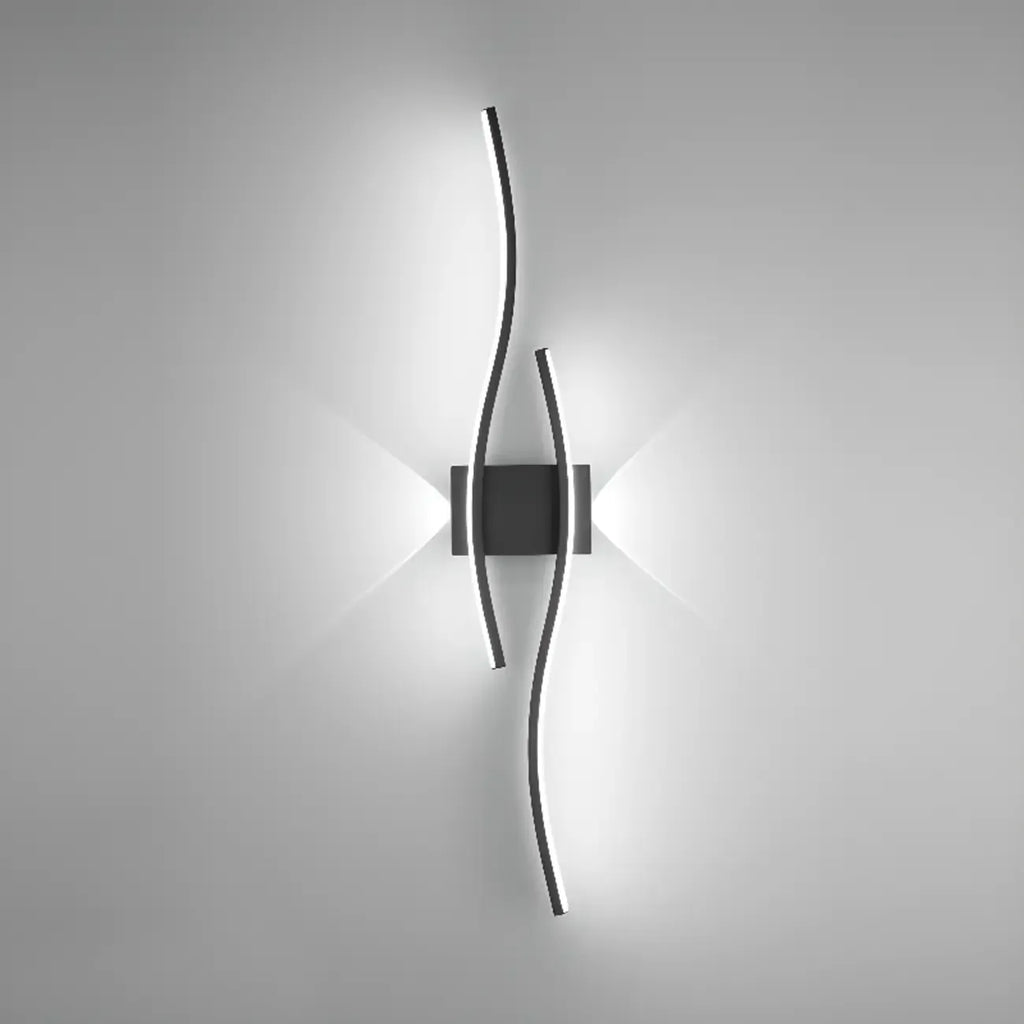 Applique murale linéaire à 4 lumières LED, noir et blanc, pour chambre à coucher