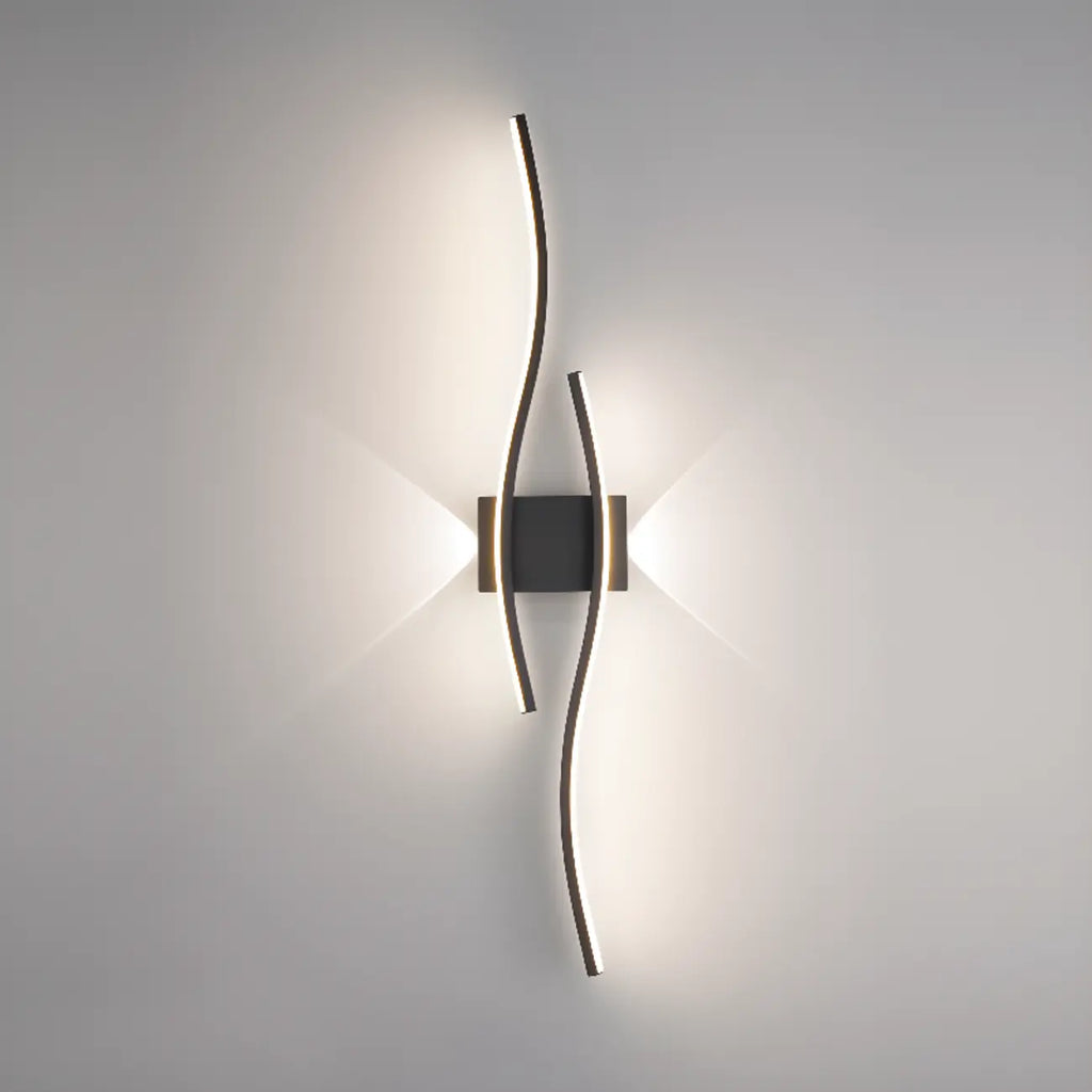 Applique murale linéaire à 4 lumières LED, noir et blanc, pour chambre à coucher